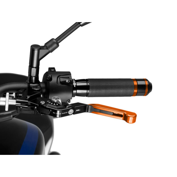 Puig Extendable Folding V3 Clutch (Orange Extender With Blue Selector) Silver